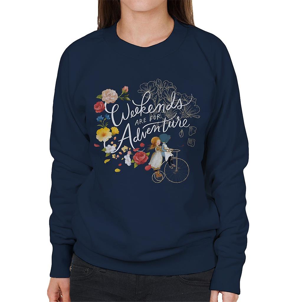 Holly Hobbie Weekend Adventure Light Text Women's Sweatshirt