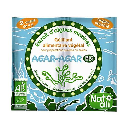 Organic agar Agar Vegetable food gelling agent 2 packets of 4g