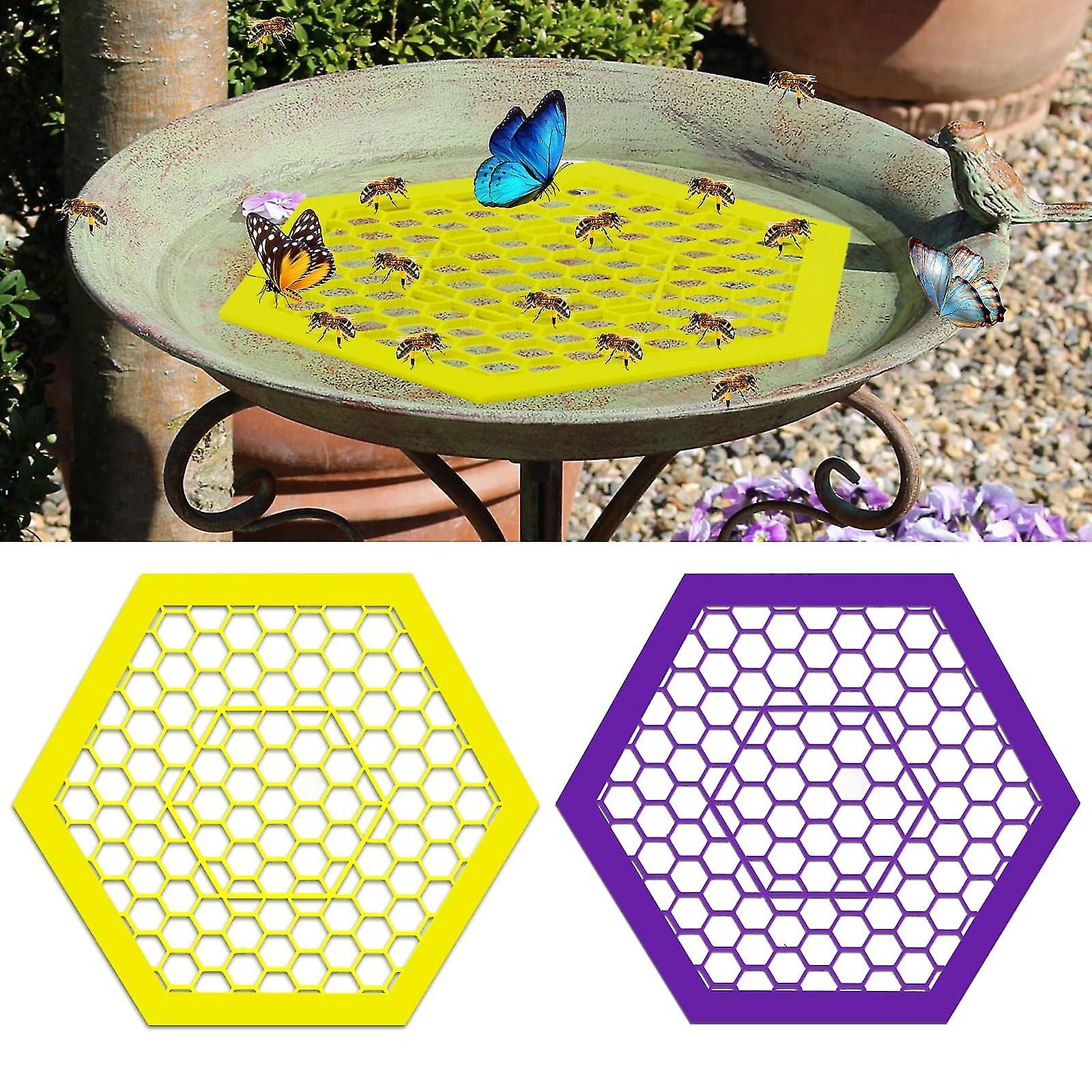 2 Confezione da 2 Uso galleggiante dell'isola delle api per tazze d'ape per giardino, abbeveratoio colorato per insetti delle api, abbeveratoio per api e stazioni d'acqua per farfalle, tazze per raccoglitori d'acqua per api