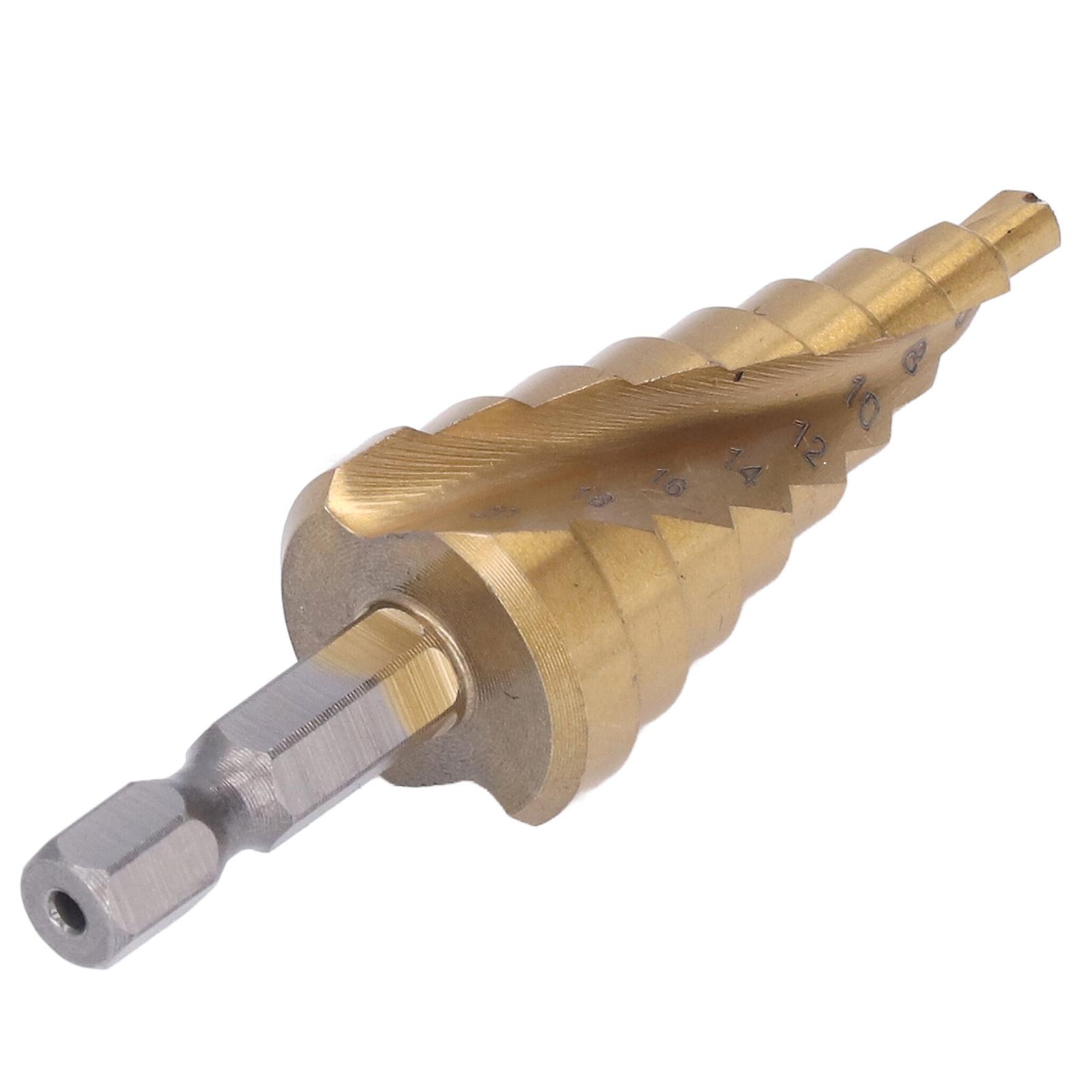 Step Drill Bit High Speed Steel Spiral Flute Cone Centering Drilling Tool with Hex Shank 4‑20mm