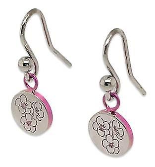 Ti2 Titanium Cherry Blossom Drop Earrings - Pink
