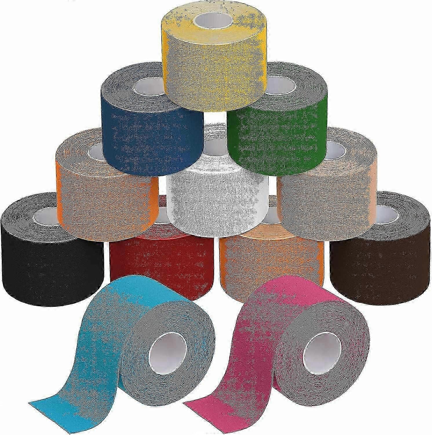 Sport 12 Rolls Kinesiology Tape 5 M X 5 Cm Many Colors E-book Application Examples Mcle Support Elas