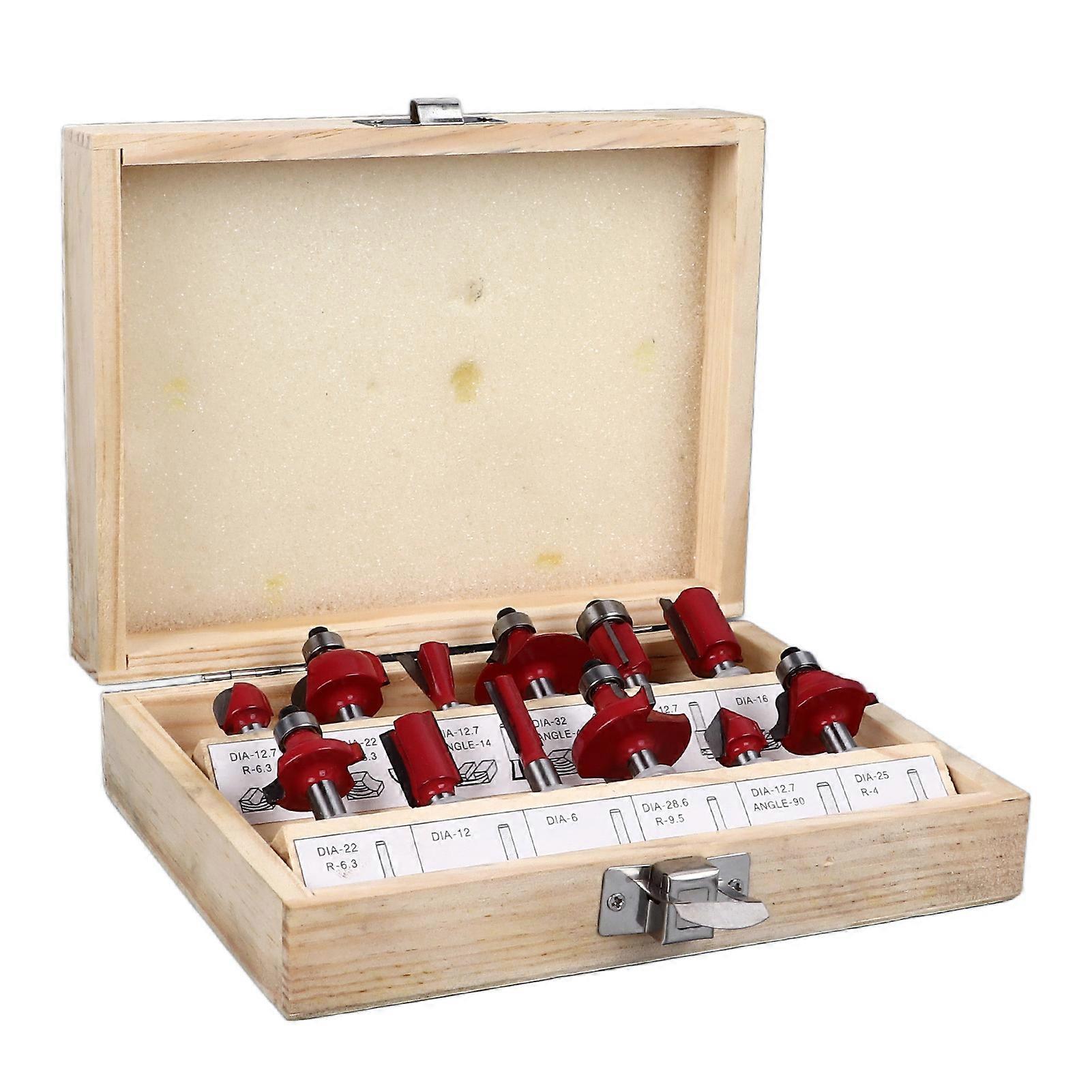 12Pcs Router Bit Carbide Round Nose Bit Chamfer Bit Dovetail Bit Flush Trim Bit for Woodworking