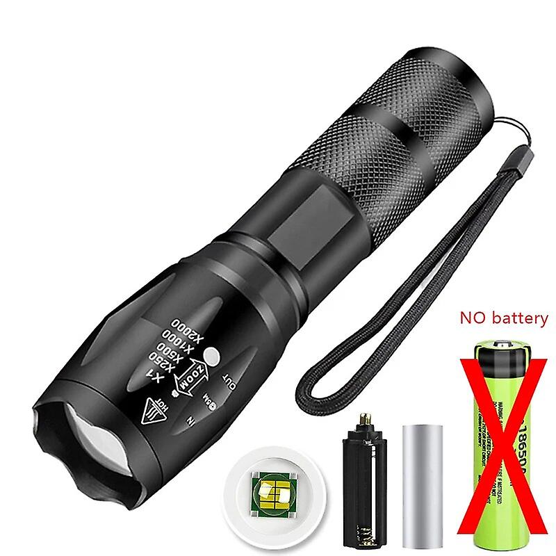High Power Led Flashlights Camping Torch 5 Lighting Modes Aluminum Alloy Zoomable Light Waterproof Material Use 3 Aaa Batteries