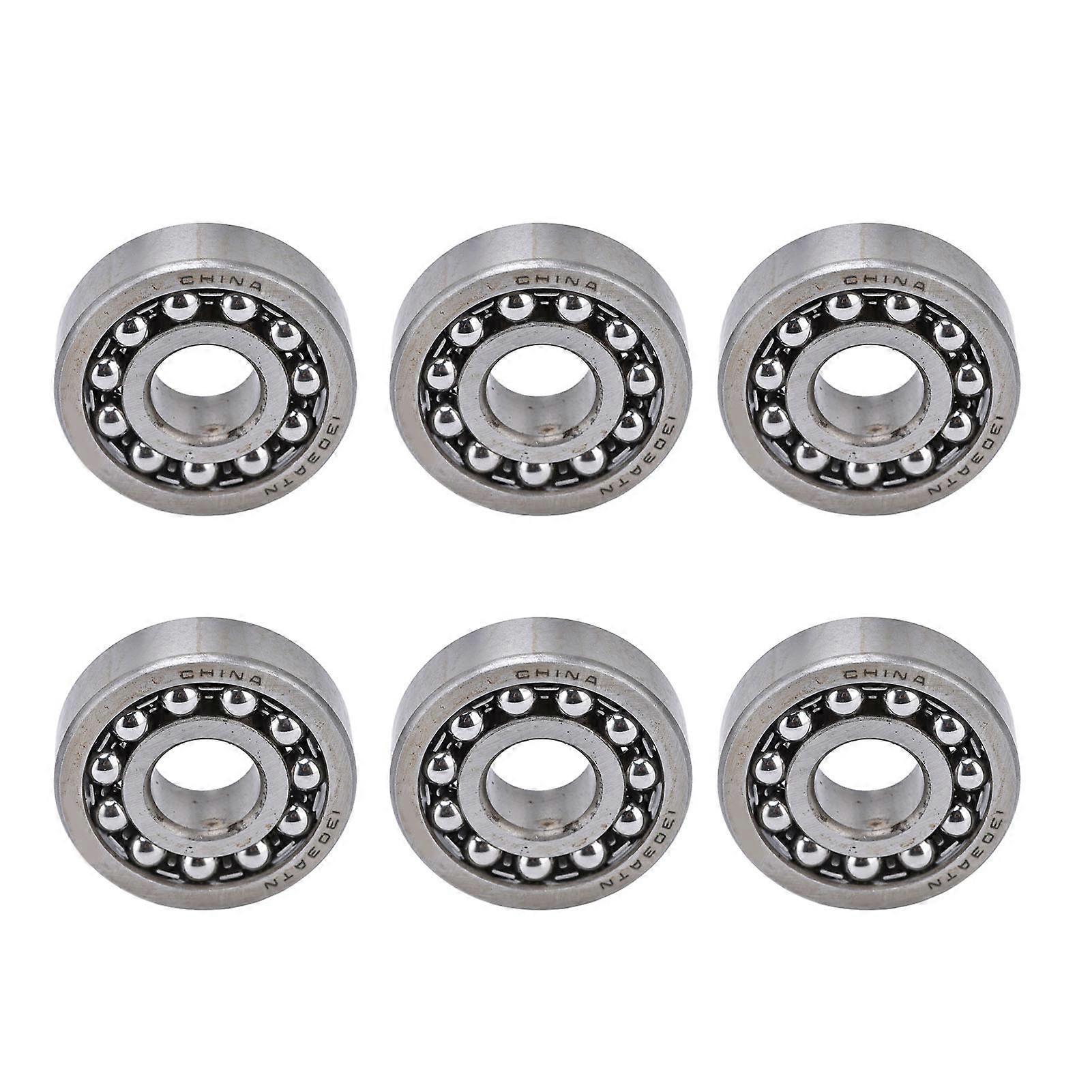 6pcs Radial Ball Bearing Double Row Self Aligning Balls Bearings For Instrumentation Motors1303