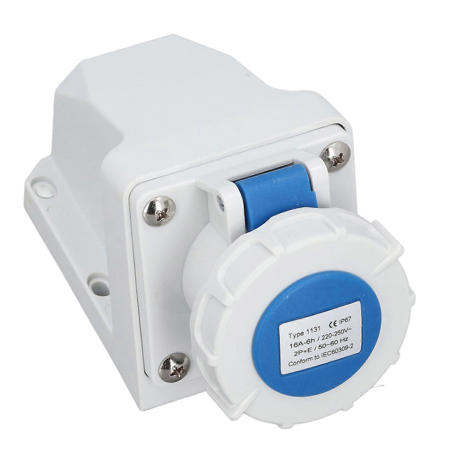 Industrial Power Connector IP67 Waterproof Dustproof 3 Core 16A 2P+E Surface Mounted Socket 220
