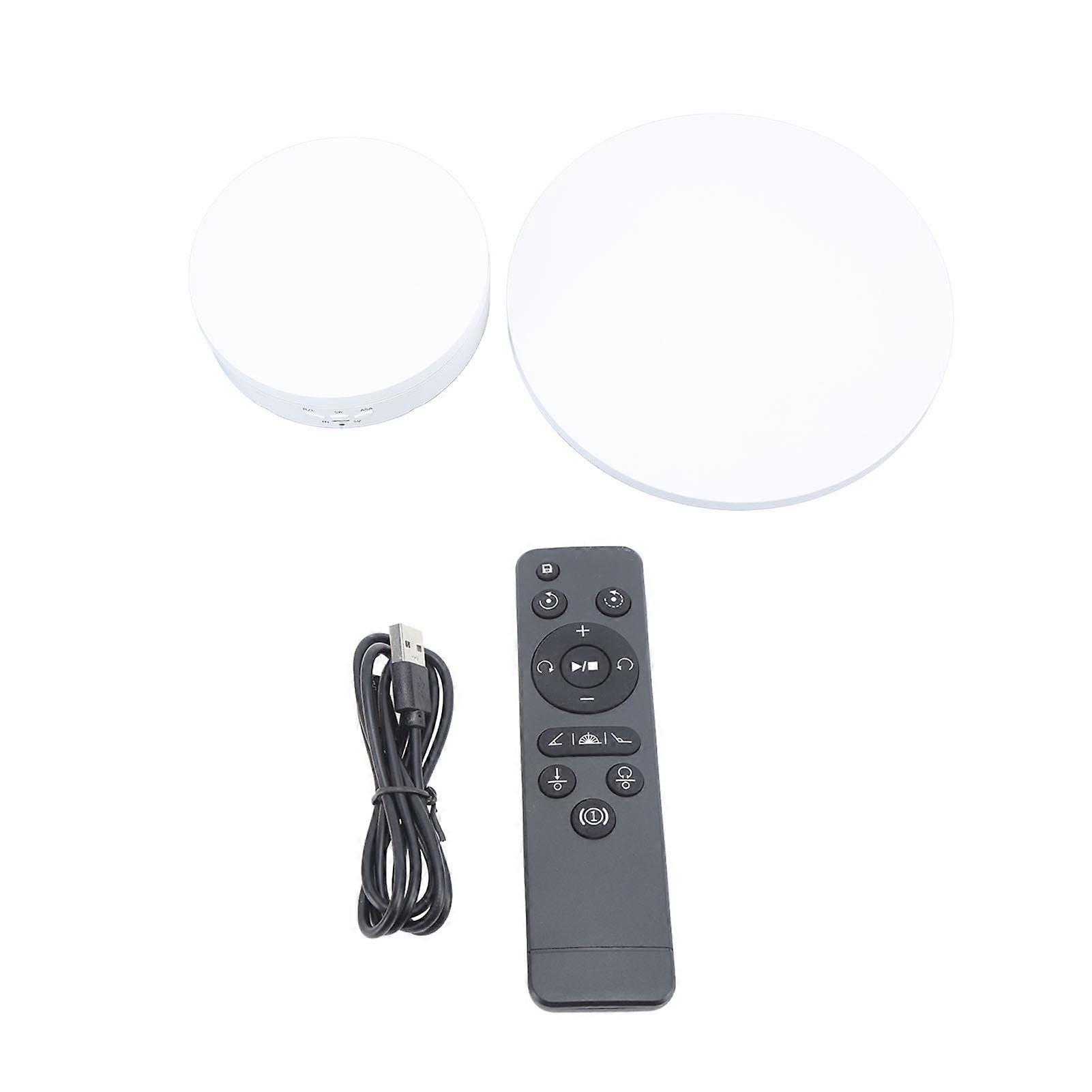 Elektrischer Drehteller 2 in 1 Intelligente Fernbedienung Schmuck Display Tablett Live-Streaming Ornamente Display Stand 5V Weiß