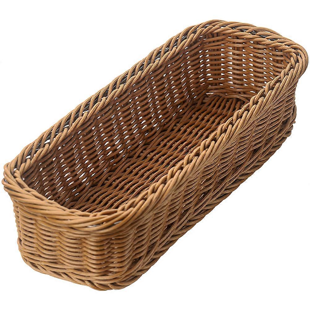 Plastic Rattan Woven Basket Tableware Storage Box Chopsticks Storage Basket