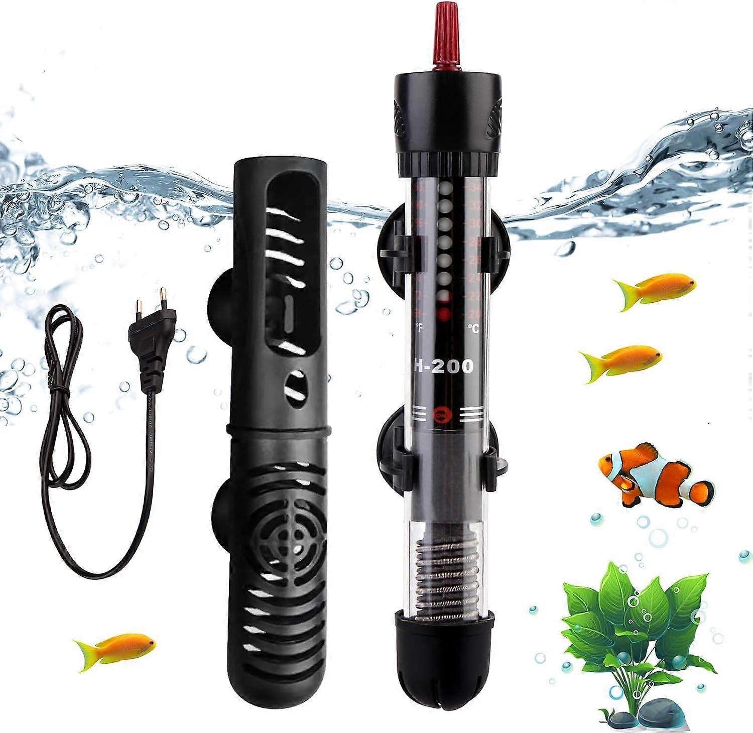 Chauffage d'aquarium 50 W, mini chauffage d'aquarium, chauffage rglable, tige chauffante d'aquarium pour aquariums et aquariums avec couvercle de prot