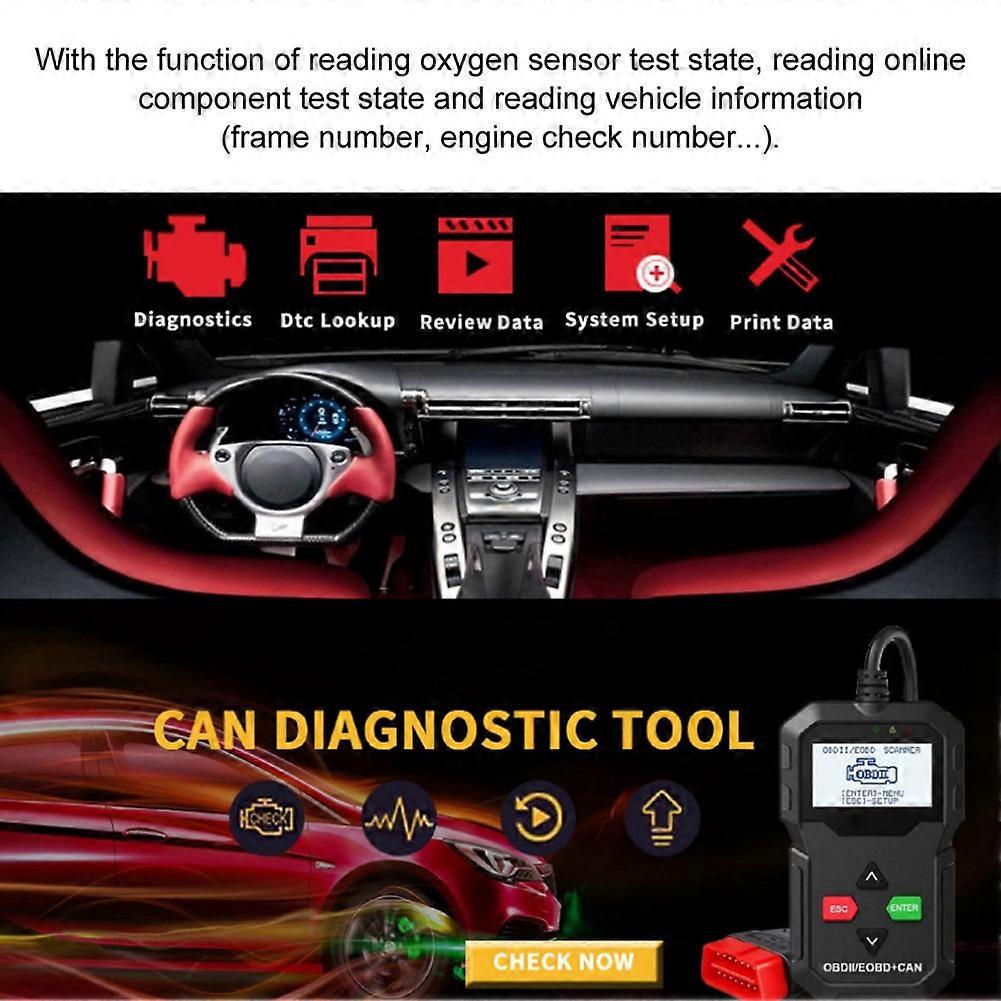 KW590 Car Diagnostic Tool OBDII CAN Scanner Code Reader Detector Instrument (Black) NO.77904