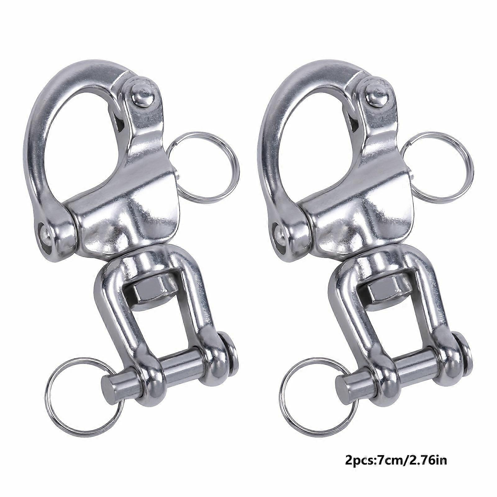 2/4/6pcs Swivel Eye Snap Shackle, Marine Sailboat Shackles, Stainless Steel Swivel Shackles For SCBA Mask Quick Release, Sailing Rigging For Spinnaker