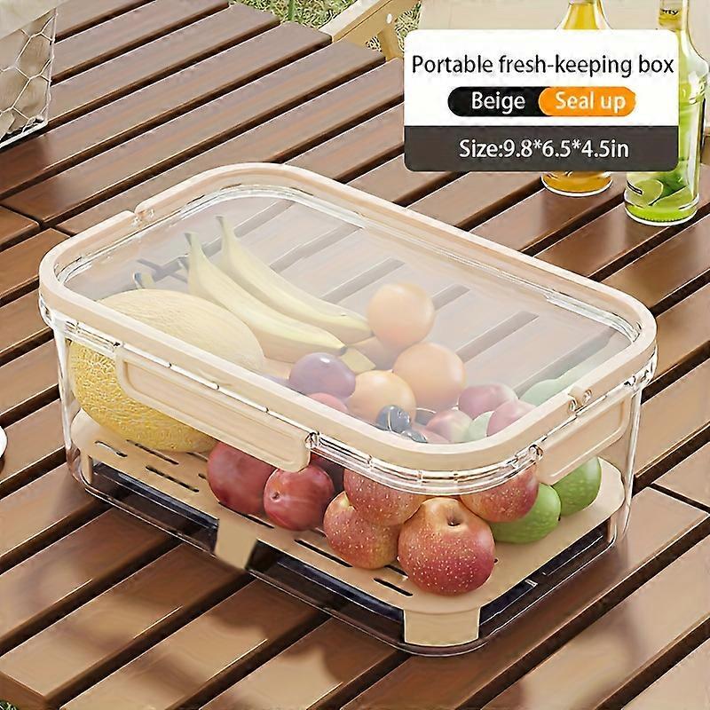 Storage Container, Portable And Leak Proof Storage Box With Built-in Ice Pack, Food-grade Plastic Fresh-keeping Storage Container, For Outdoor Travel,