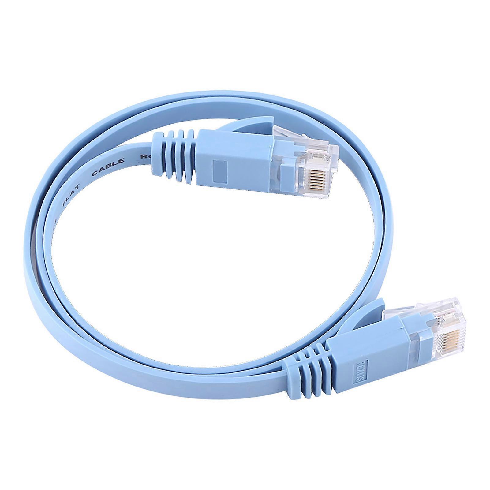 Cablu plat de rețea Ethernet RJ45 CAT6, cabluri UTP pentru router, patch-uri, 1000 m, albastru, 0,5 metri