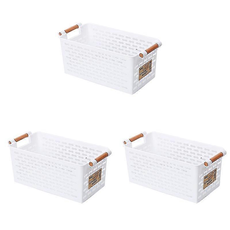 3pcs Kitchen Storage Basket Plastic Multi-functional ,white