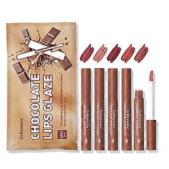 Chocolate 5-Color Moisturizing Matte Matte Lip Gloss Set 12.5ml