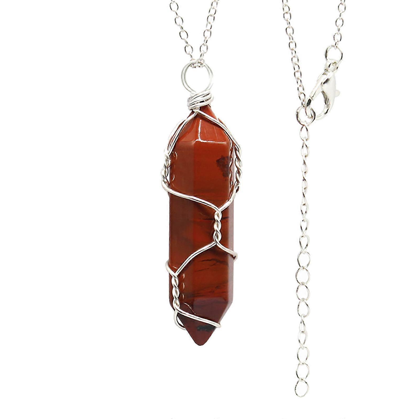 chakra crystal pendant hexagonal pointed natural gemstone quartz stone for necklace