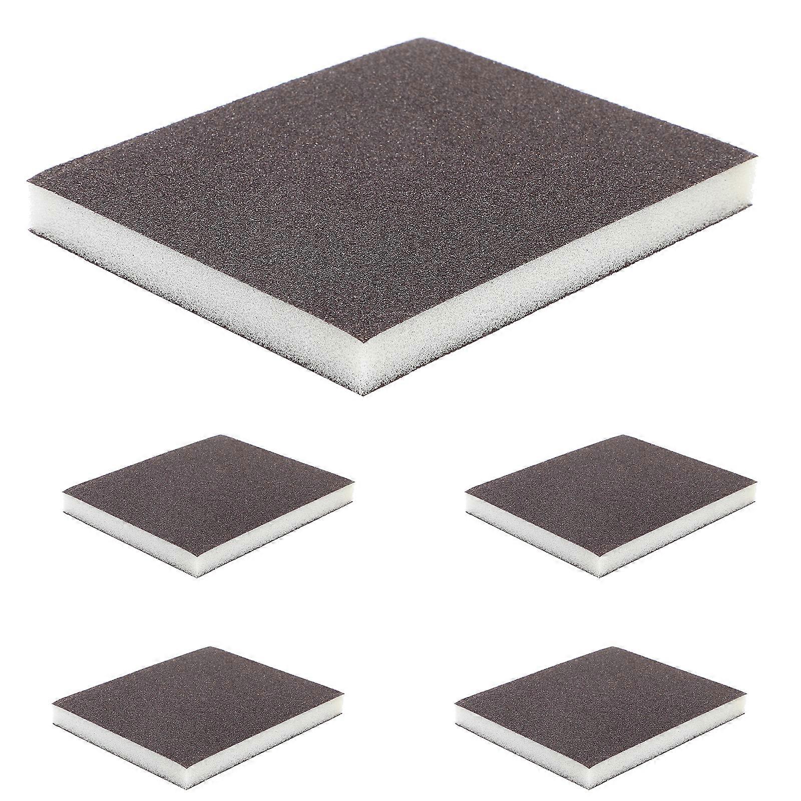 5pcs Sponge Sanding Blocks Double Sides Sand Blocks Abrasive Sand Blocks for Wood(80 Grits)