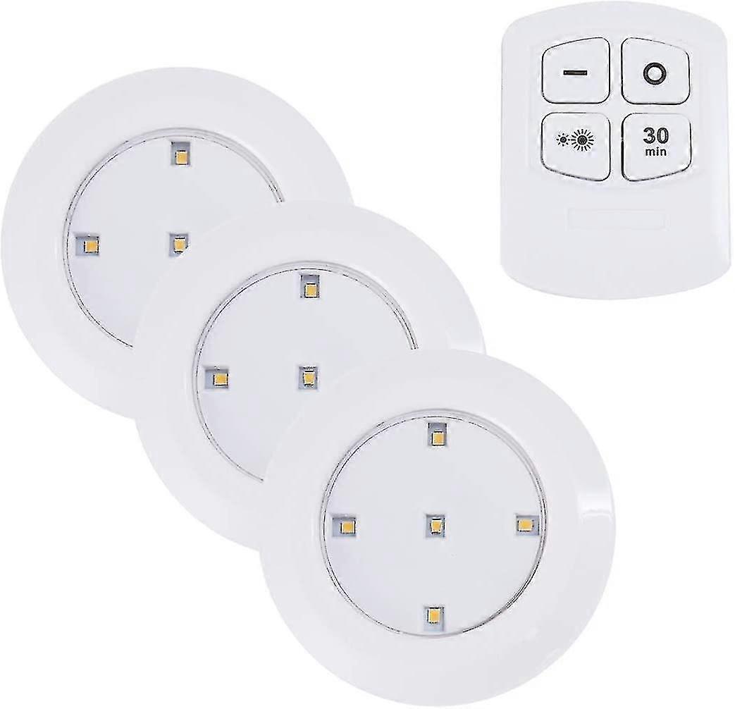 Remote Touch Cabinet Light (three Led Lights, One Remote Control, White Light)