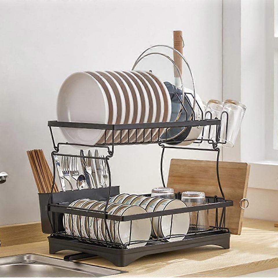 رف تجفيف الأطباق متعدد الوظائف مع منظم تجفيف الأطباق منظم تجفيف الأطباق Soledad Dish Drying Rack