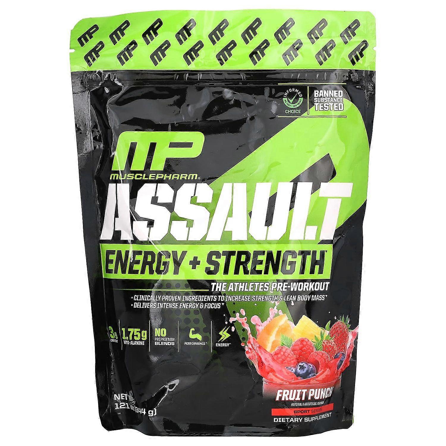 MusclePharm, Assault Energy + Strength, Fruit Punch, 12.1 oz (344 g)