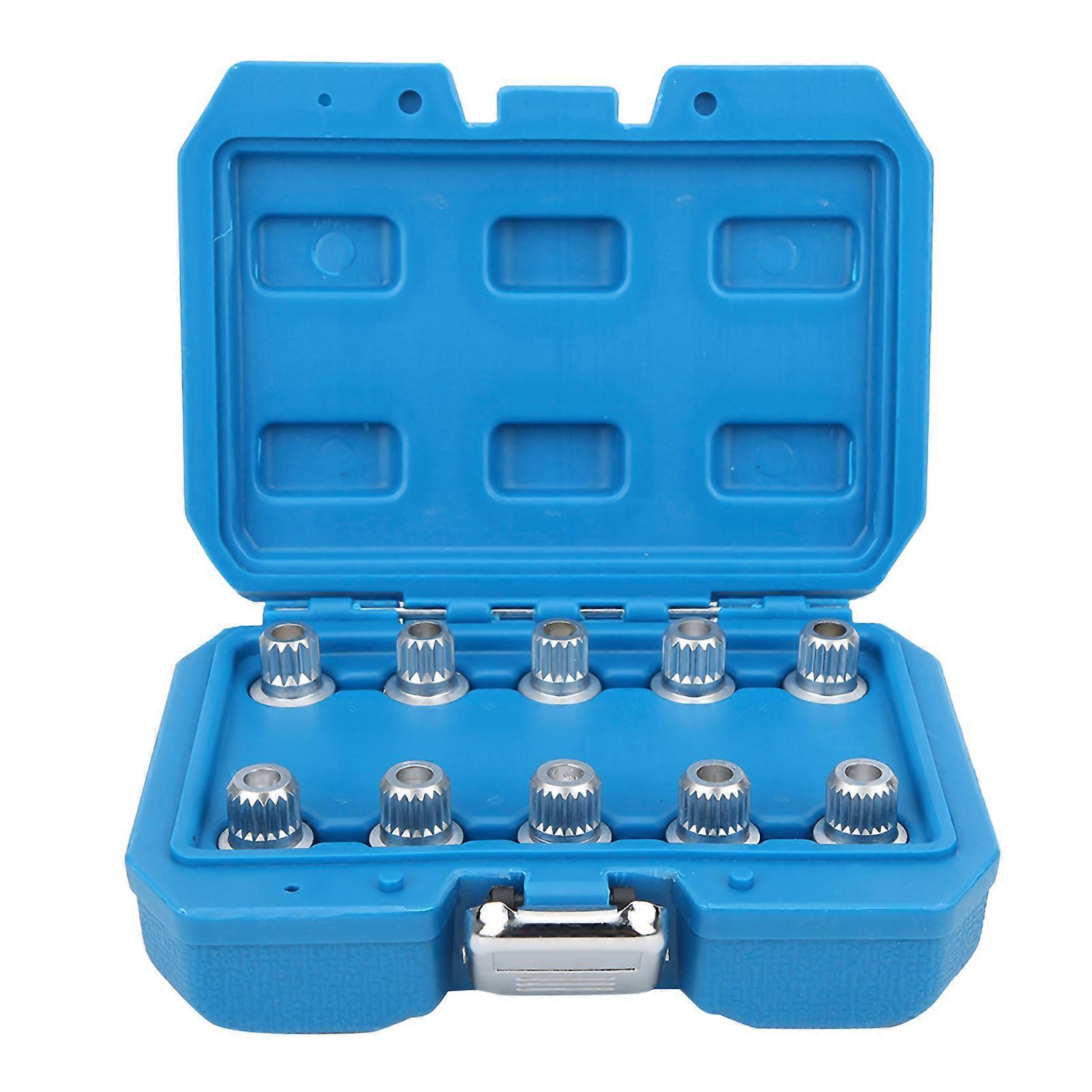 10Pcs Wheel Locking Lug Nut Key Set Remover Installation AntiTheft Kit
