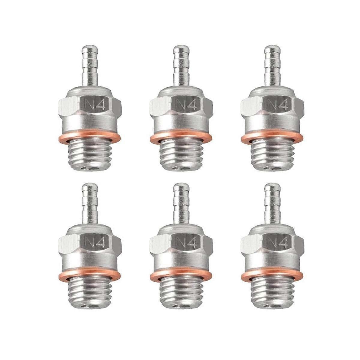 6Pcs Glow Plug N4 Hot Spark Nitro Engine Parts Replace OS 8 for 1/8 1/10 RC Car Truck