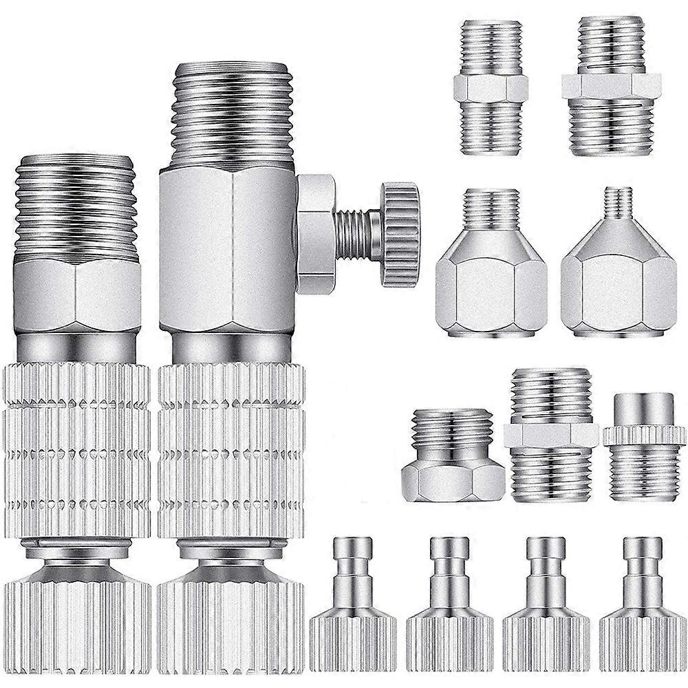 15Pcs Airbrush Adapter Set Airbrush Quick Release Coupling Disconnect Adapter Kit Fitting Connector