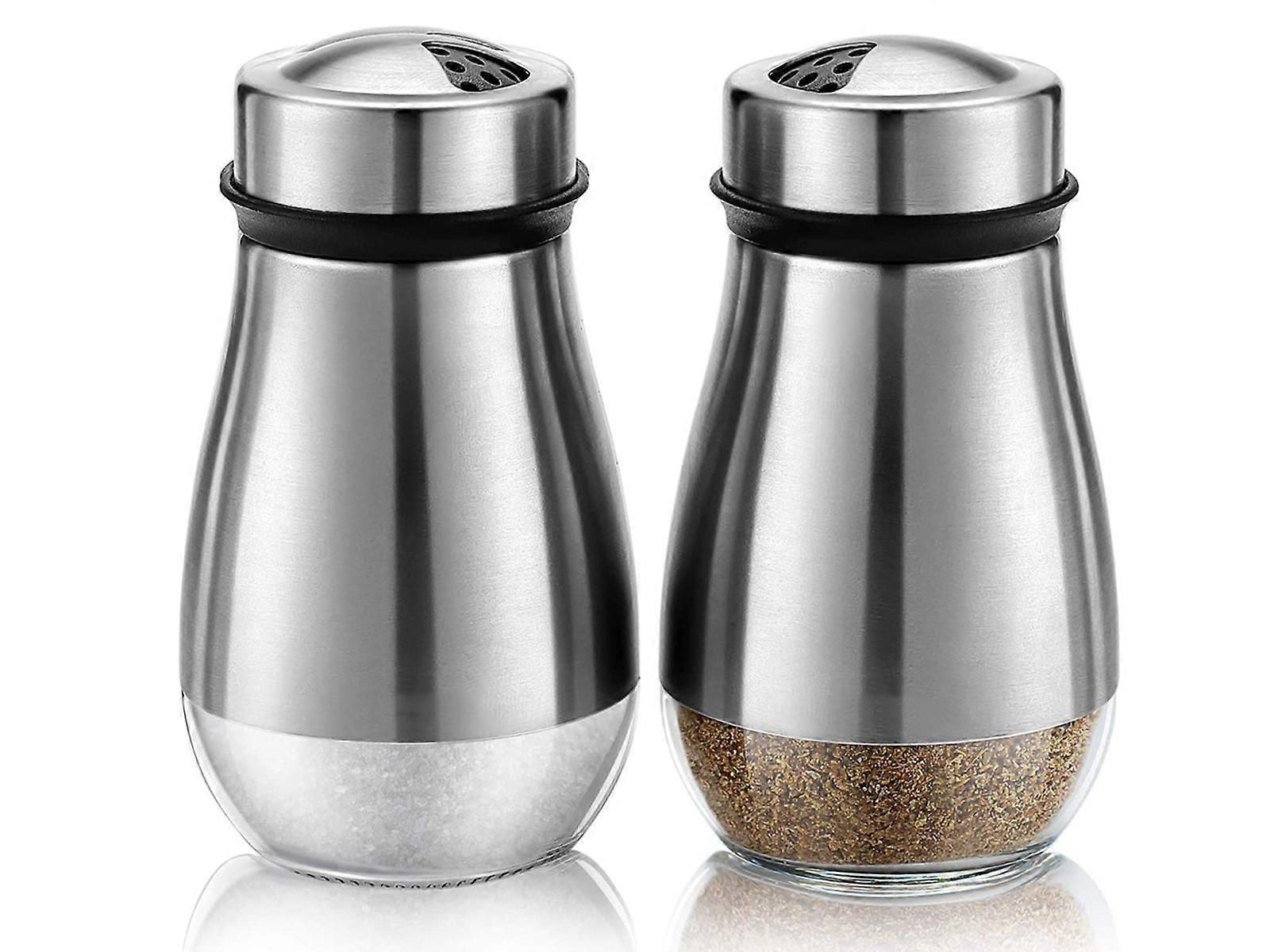 2PCS Adjustable Stainless Steel Salt Pepper Shakers