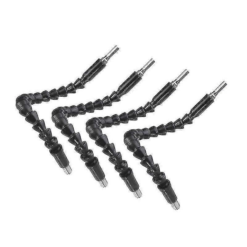 4 قطع مرنة الحفر بت تمديد مرنة رمح الحفر بت تمديد مفك البراغي حامل بت مرنة تمديد مفك لموصل الحفر (أسود،