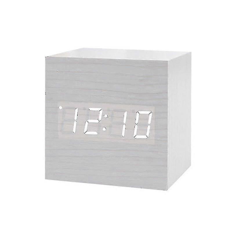 digital Alarm Clock, Square - White