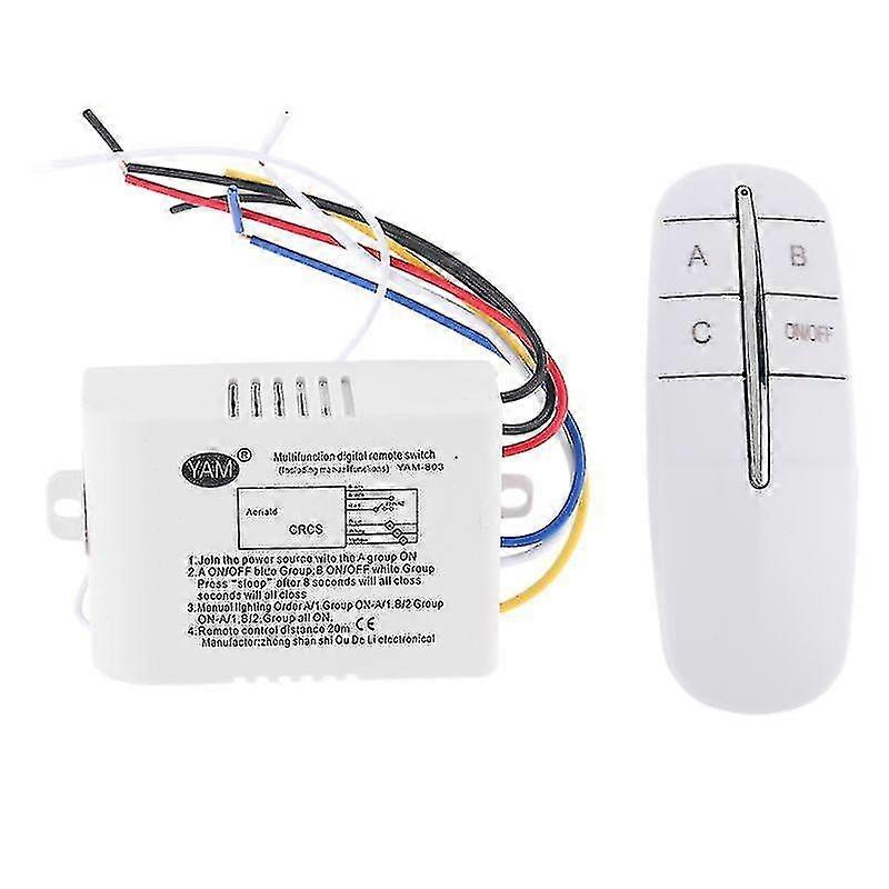 220v 3-weg draadloze paneelschakelaar Smart Light Receiver Remote Light Switch