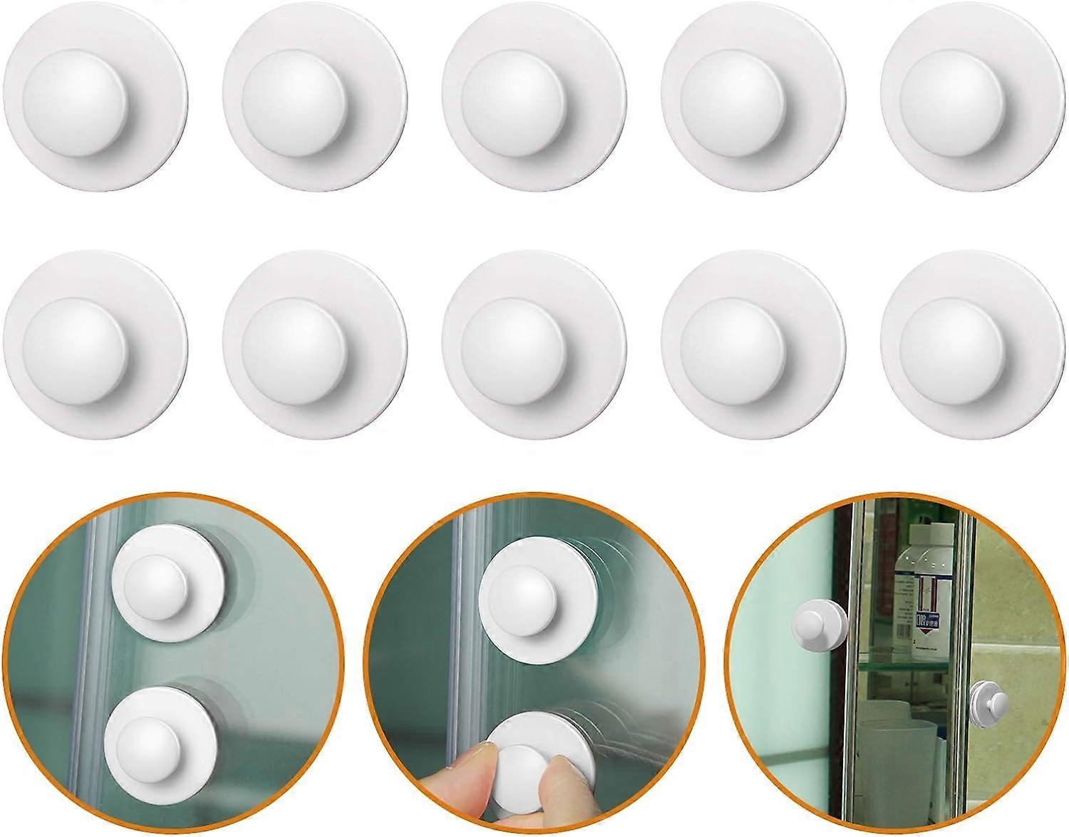 Self-Adhesive Handles,20pcs Plastic Round Drawer Knobs ,Instant Cabinet Handle