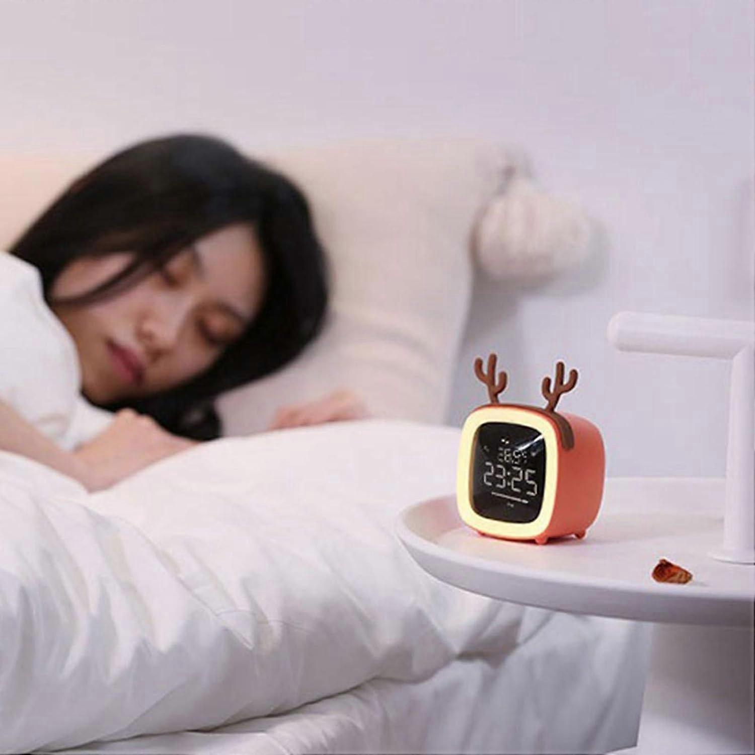 Digital Alarm Clock Nightstand Snap Timer Bedside Clock 12/24H, O