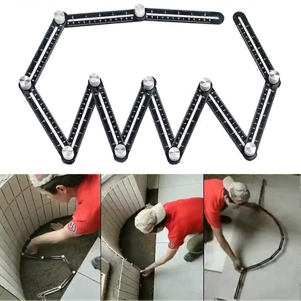 Multi Angle Measuring Ruler, 12 Section Ceramic Tile Opening Locator, Aluminum Alloy Multi Angle Measuring Ruler