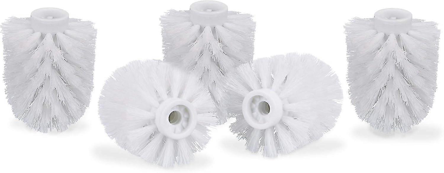 5 fős WC-kefefej készlet, ömlesztett WC-kefék 9,5 mm-es huzal, cserekefefej átmérő 7 x 9 cm, fehér