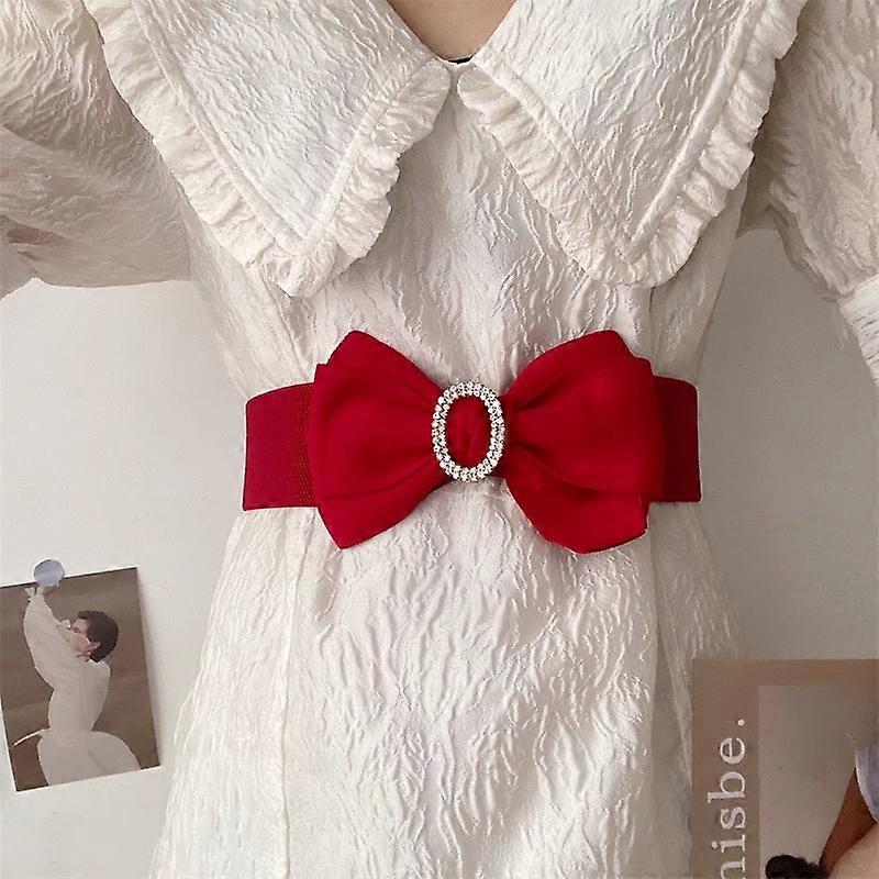 Elastic waistband with rhinestone bow