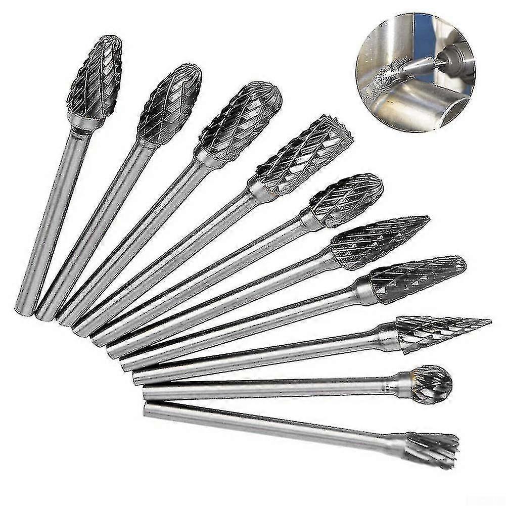Tungsten Carbide Burr Drill Bit Set Die Grinder For Carving Metal Polishing Drilling