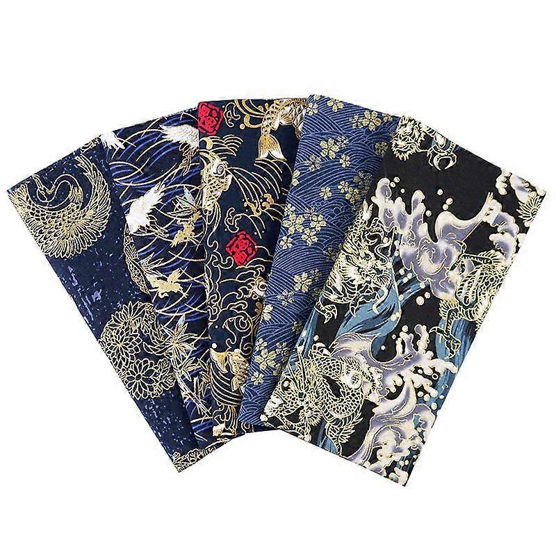 5pcs Flower Pattern Patchwork Fabric Handmade Patchwork Cotton Fabric Japanese Printed Fabric