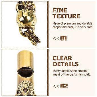 Creative Copper Whistle Skull Head Shape Whistle Spooky Whistle for Themed Party Outdoor