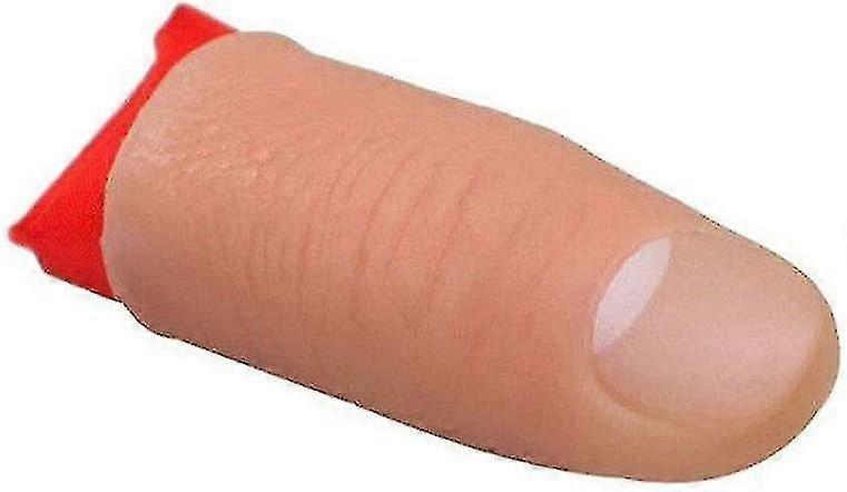 Magic Trick Fingers Faux doigts Doux pouce Pointes de scène Spectacle Prop Farce Jouet avec tissu d’entraînement en soie rouge (3pcs, multicolore)
