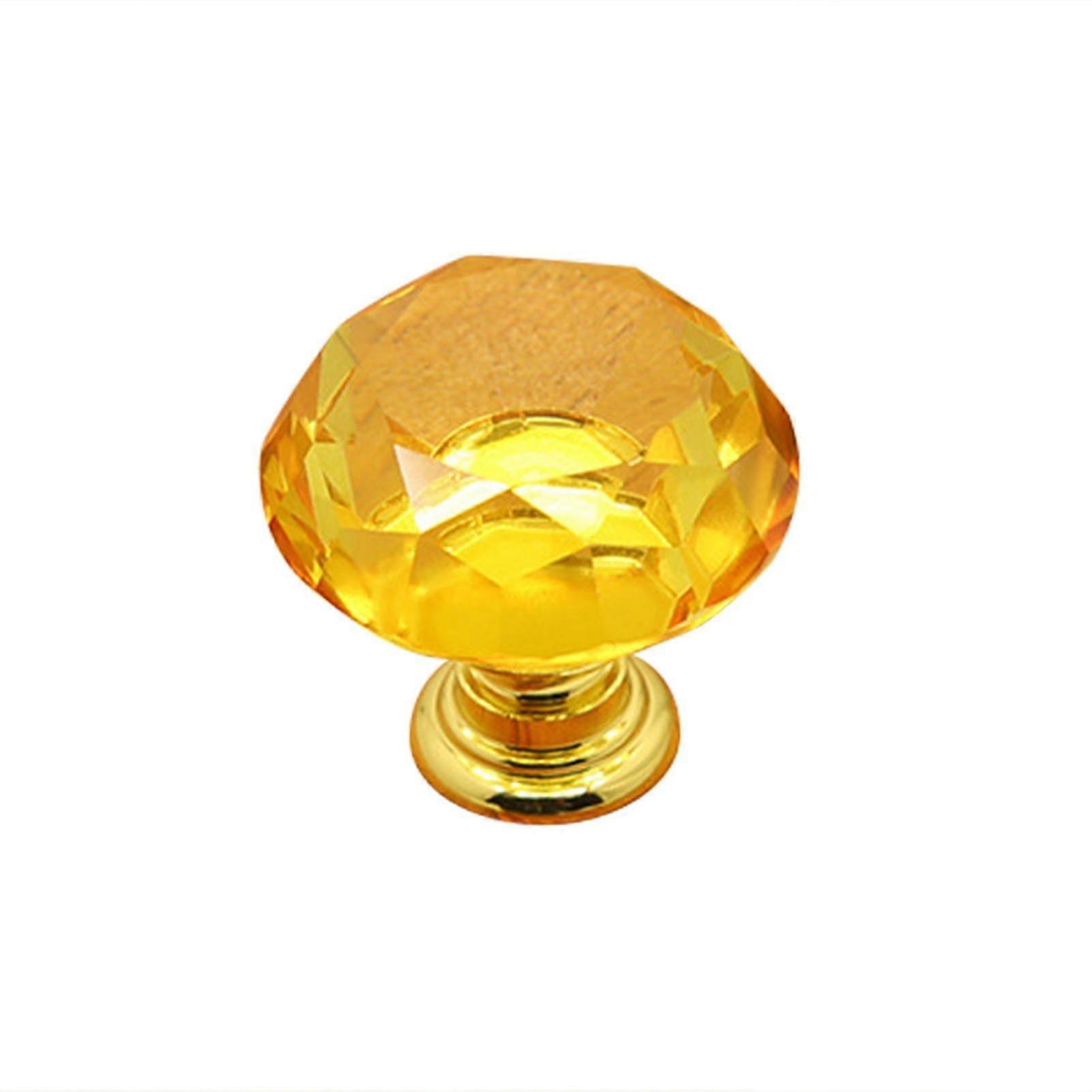 Faux Crystal Door Knob Diamond Shape Multi-layer Electroplating Zinc Alloy 30mm Single Hole Faux Crystal Glass Handle Pull With Fixing For Doors Cabin