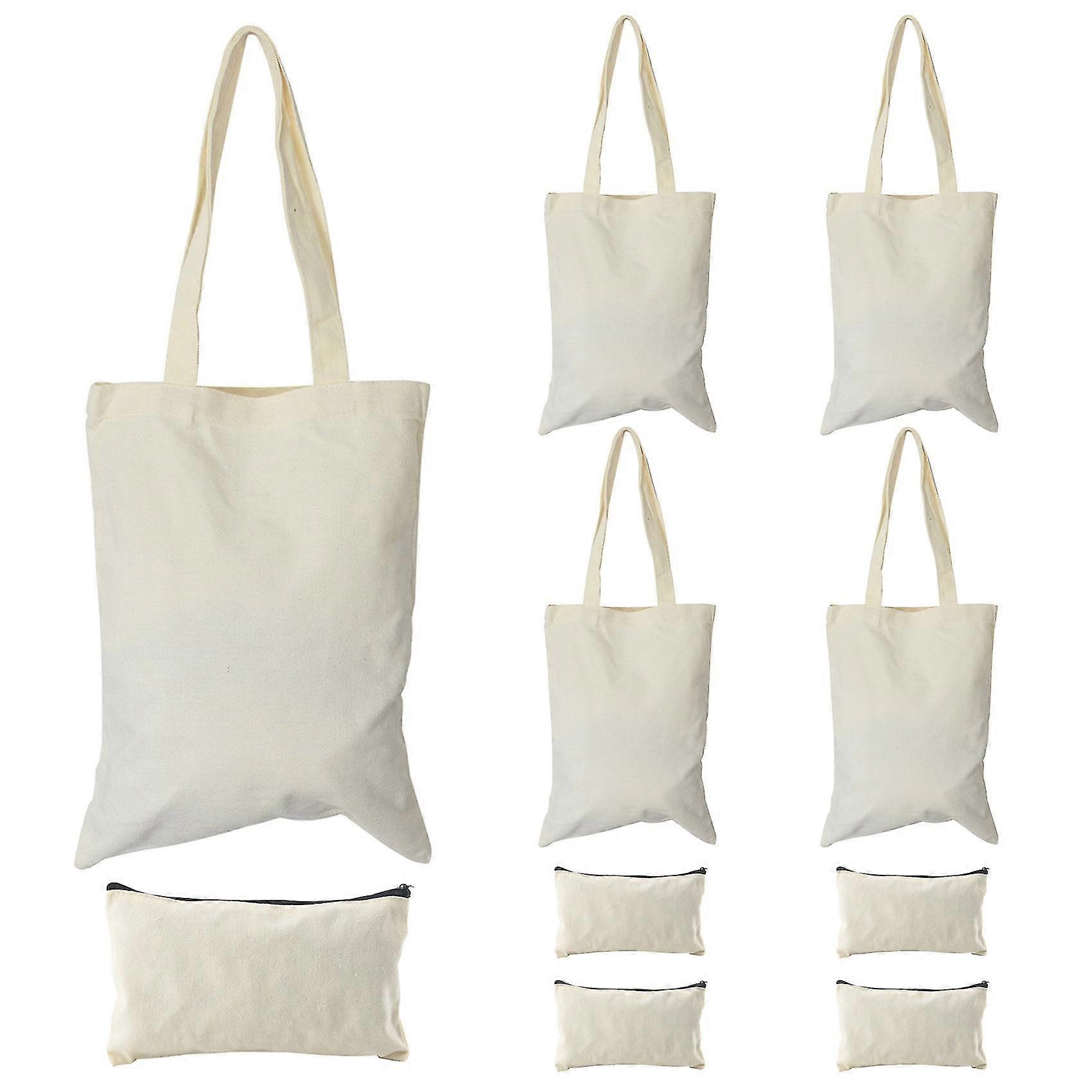 Canvas Bleistift Beutel Tote Taschen Set, DIY Craft Blank Make-up Taschen