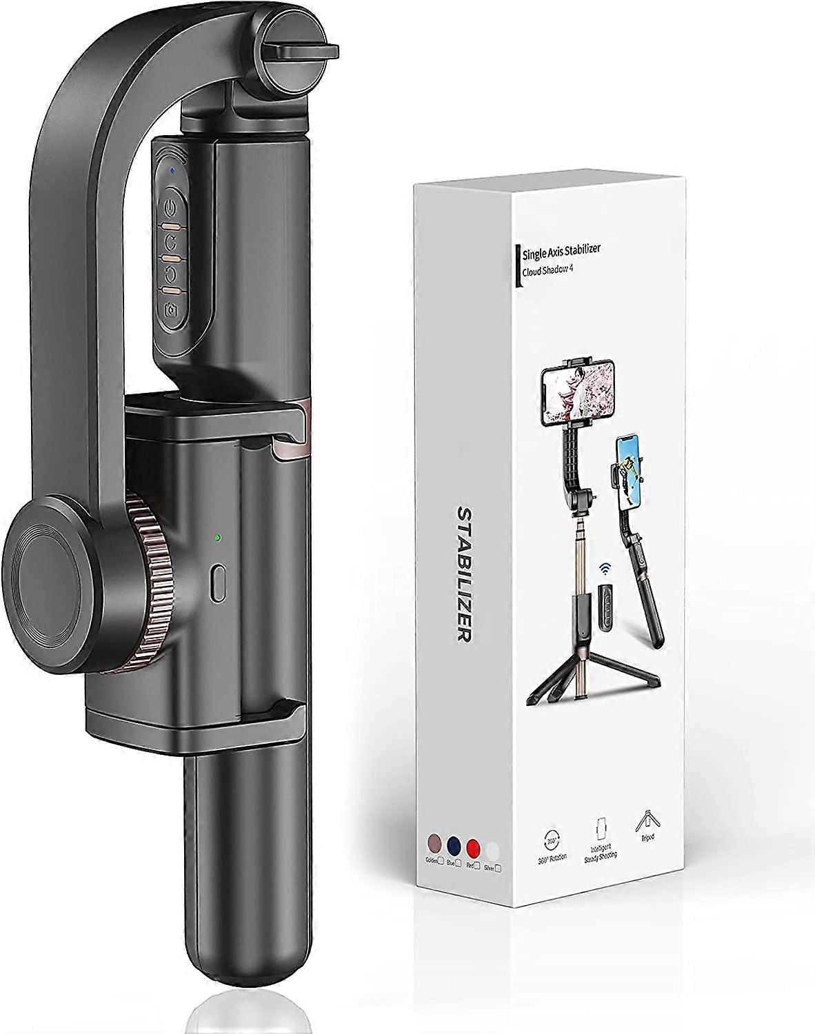 مثبت Gimbal للهاتف الذكي مع عصا سيلفي قابلة للتمديد وحامل ثلاثي القوائم ، جهاز تحكم عن بعد متعدد الوظائف 1 محور 360 دوران تلقائي ، توازن تلقائي لجهاز iPhone / A