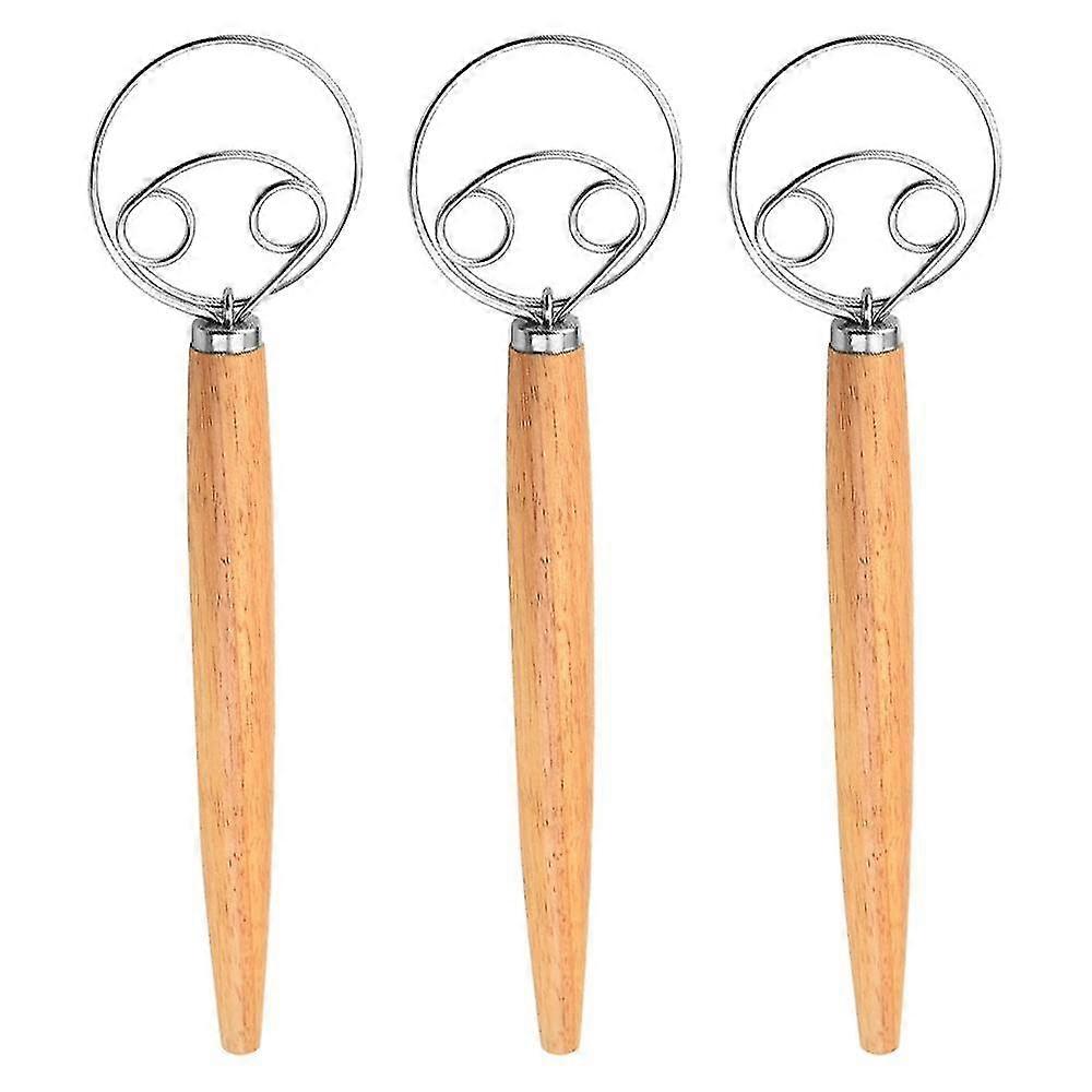 Dough Whisk, Dough Hook Wooden Hand Mixer Baking Tools For Bread, Pastry, Pizza