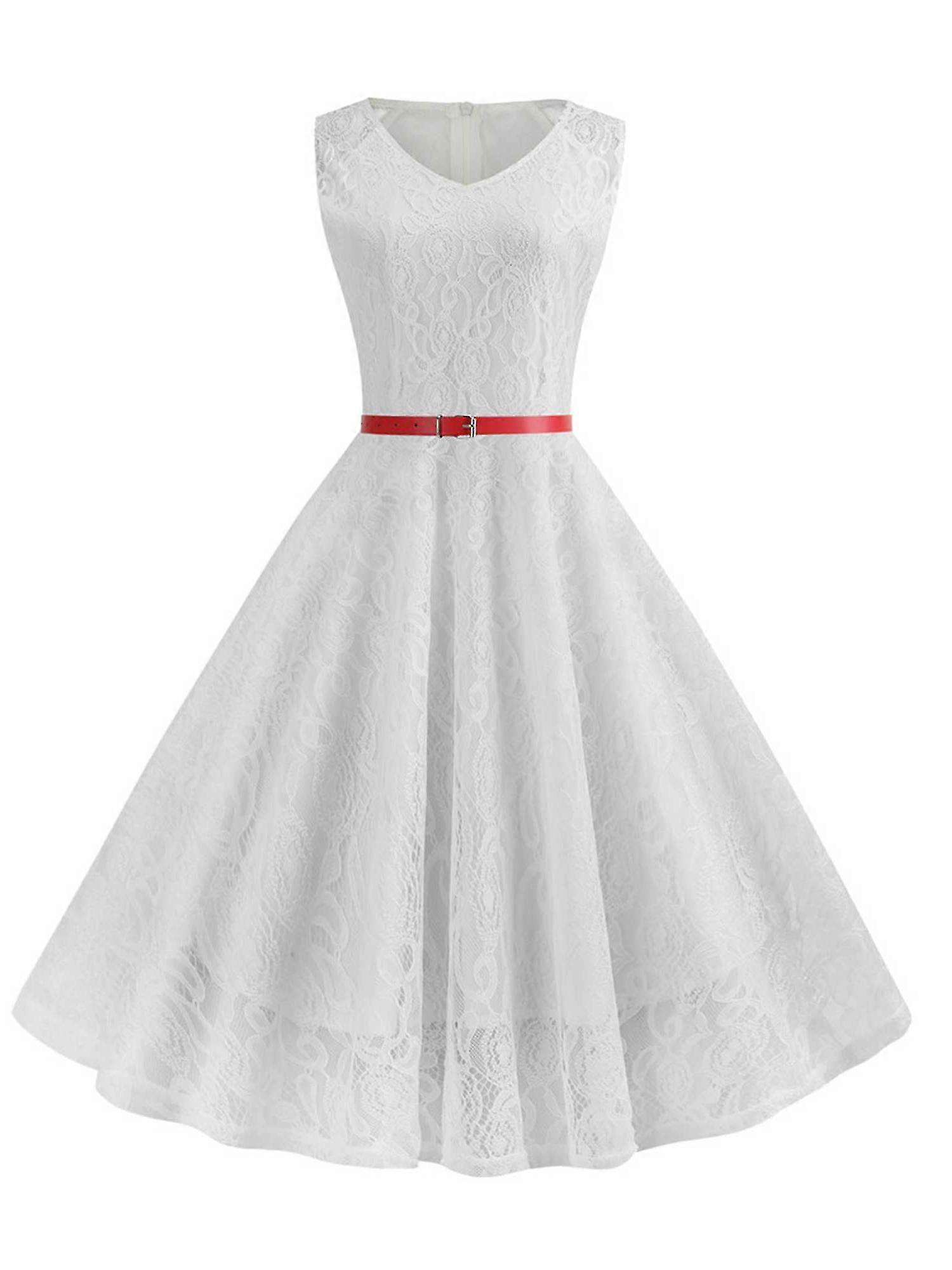 נשים תחרה רטרו רוקבילי שמלת מידי שנות ה-50 שנות ה-60 ערב מסיבה סווינג סאנדרס