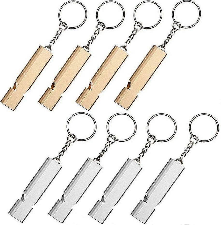 8 Pieces Emergency Whistle,Emergency Survival Whistle,Whistle Keyring,Referee Whistle