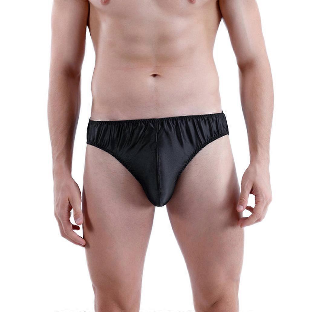 Men's Sexy Panties Mulberry Silk Bikini Big Pouch Briefs Soft High Elastic Silk Underwear