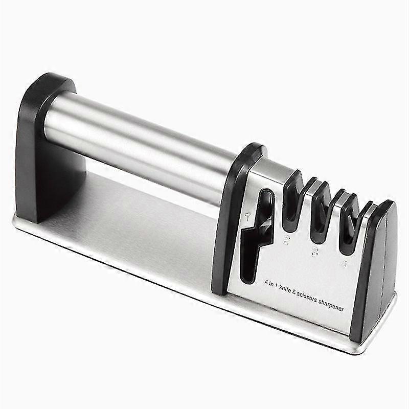 4 In 1 Knife Sharpener,professional Knife Sharpener,manual Knife Sharpener(non-slip Base)
