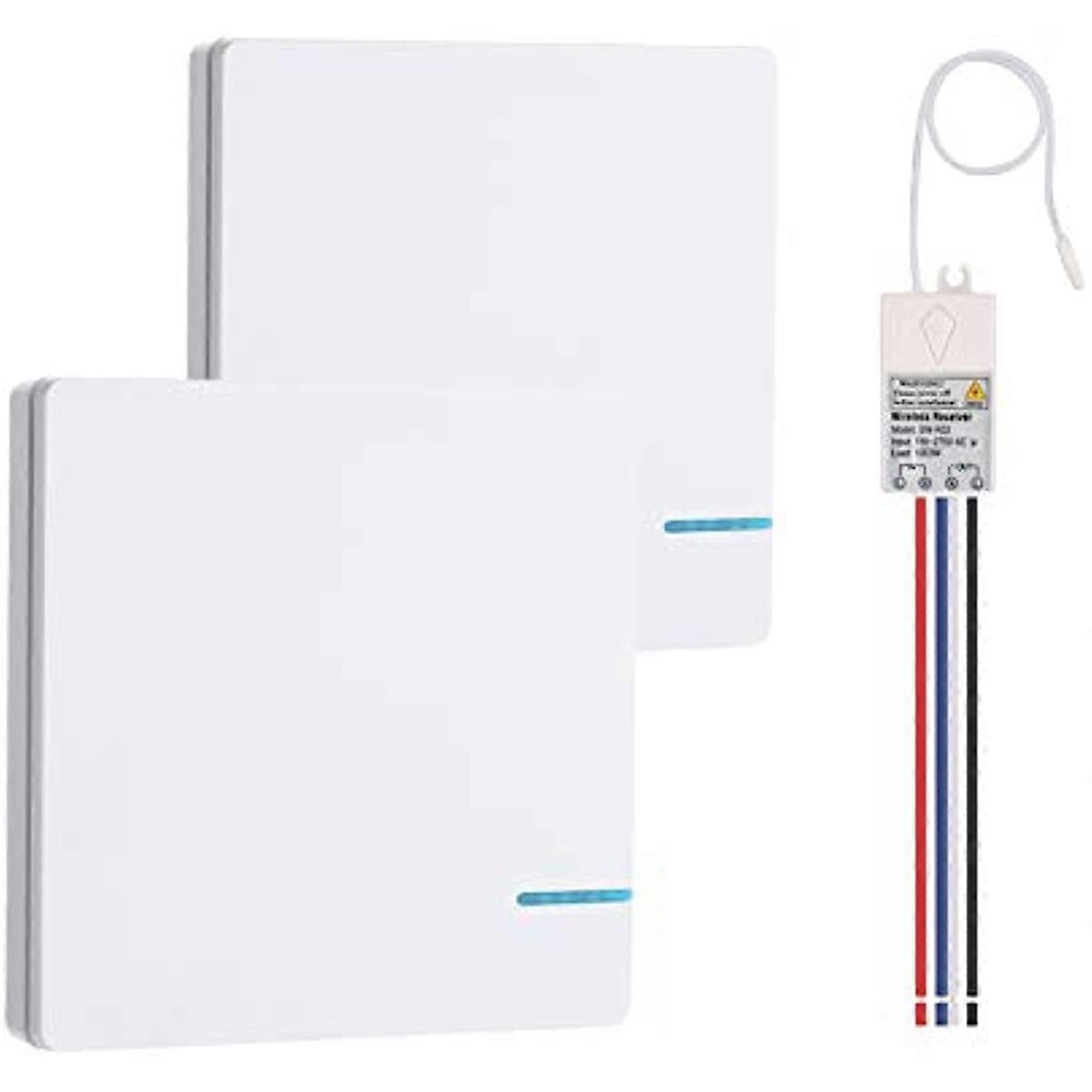 Mengshen Wireless Light Switch and Receiver Kit - No Wiring Required Up to 100ft Range and IP54 Waterproof Ideal for Wall Ceiling Lamp LED Bulb Lights