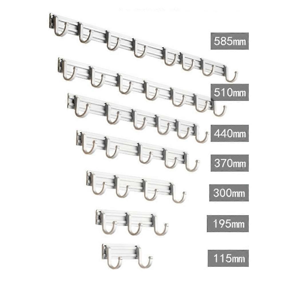 Holeless Moveable Hook Bar 6 Hook Space Aluminum